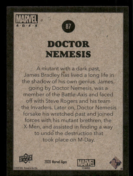 Doctor Nemesis 2020 Upper Deck Marvel Ages Base Back of Card