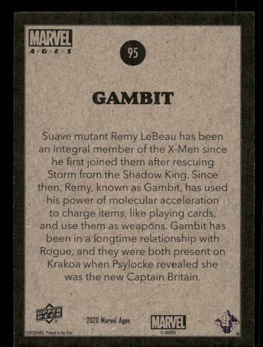 Gambit 2020 Upper Deck Marvel Ages Base Back of Card