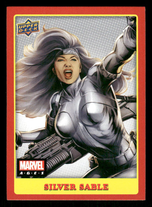 Silver Sable 2020 Upper Deck Marvel Ages Base Front of Card