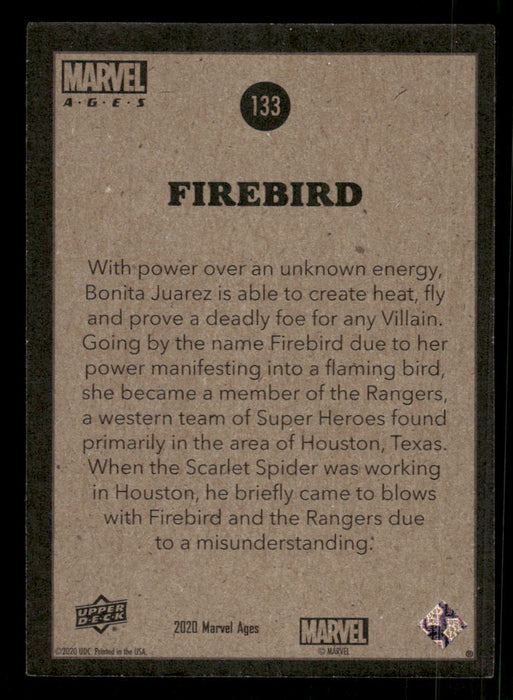 Firebird 2020 Upper Deck Marvel Ages Base Back of Card