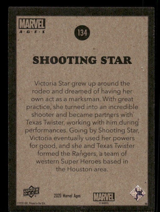 Shooting Star 2020 Upper Deck Marvel Ages Base Back of Card