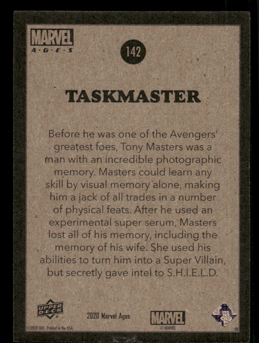 Taskmaster 2020 Upper Deck Marvel Ages Base Back of Card