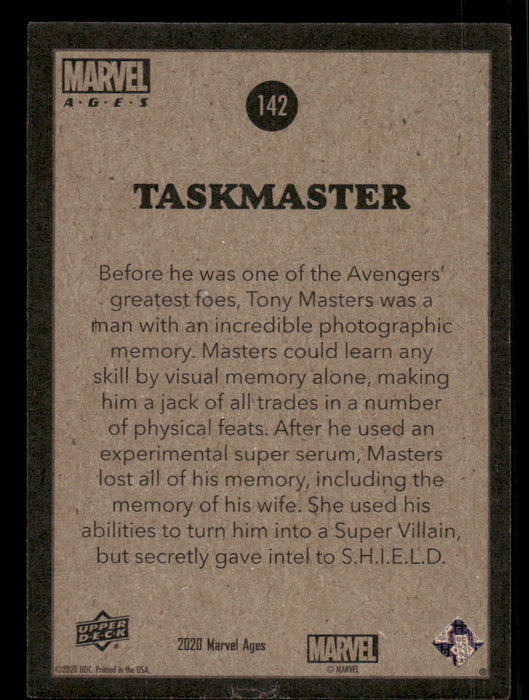 Taskmaster 2020 Upper Deck Marvel Ages Base Back of Card