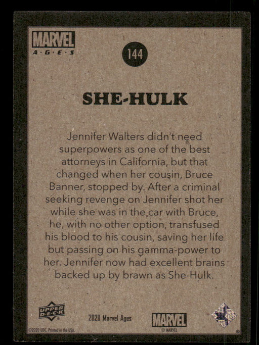 She-Hulk 2020 Upper Deck Marvel Ages Base Back of Card