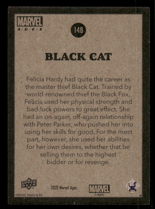 Black Cat 2020 Upper Deck Marvel Ages Base Back of Card