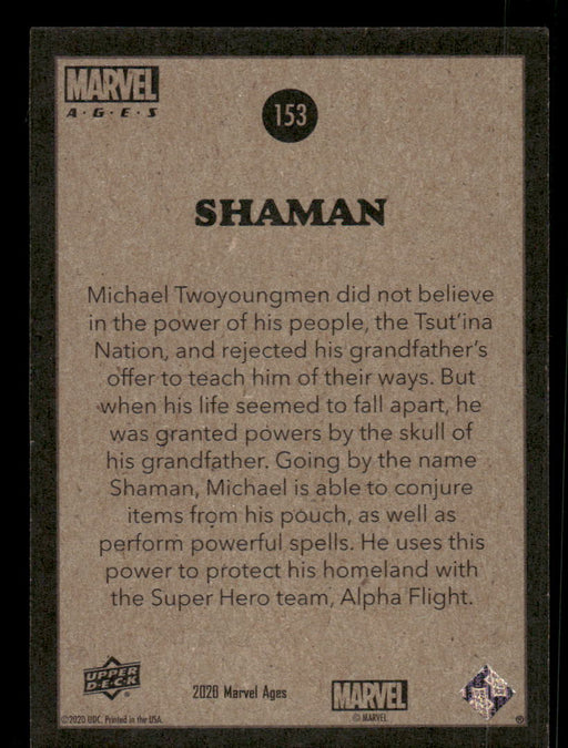 Shaman 2020 Upper Deck Marvel Ages Base Back of Card