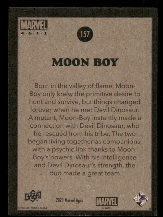 Moon Boy 2020 Upper Deck Marvel Ages Base Back of Card