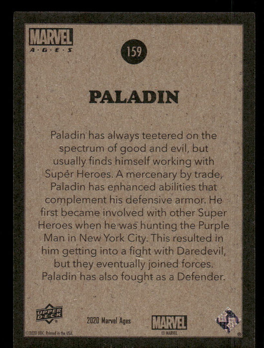 Paladin 2020 Upper Deck Marvel Ages Base Back of Card