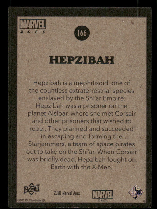 Hepzibah 2020 Upper Deck Marvel Ages Base Back of Card