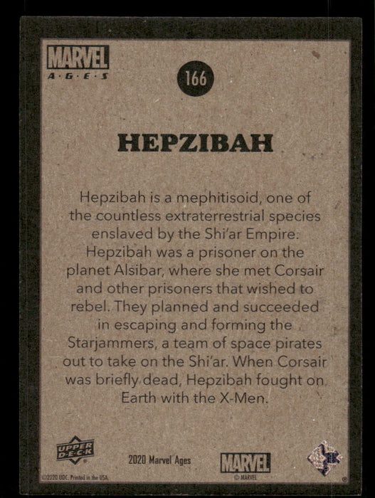 Hepzibah 2020 Upper Deck Marvel Ages Base Back of Card