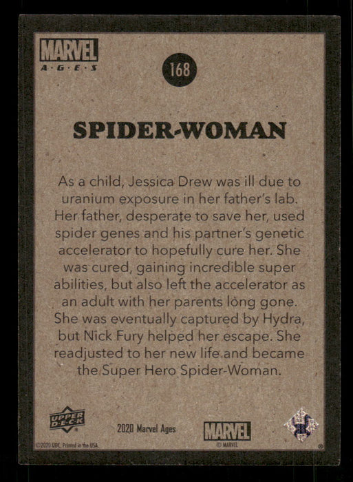 Spider-Woman 2020 Upper Deck Marvel Ages Base Back of Card