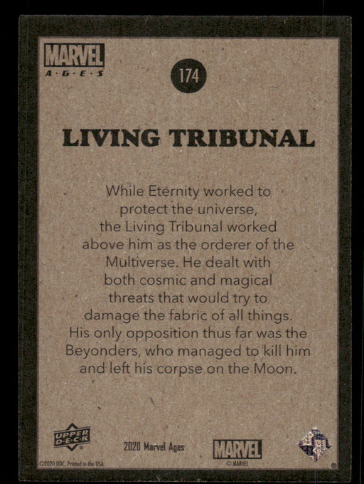 Living Tribunal 2020 Upper Deck Marvel Ages Base Back of Card