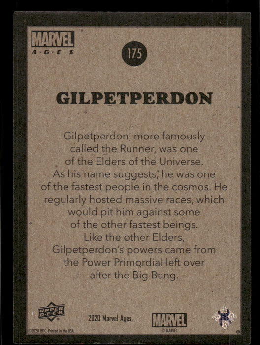 Gilpetperdon 2020 Upper Deck Marvel Ages Base Back of Card