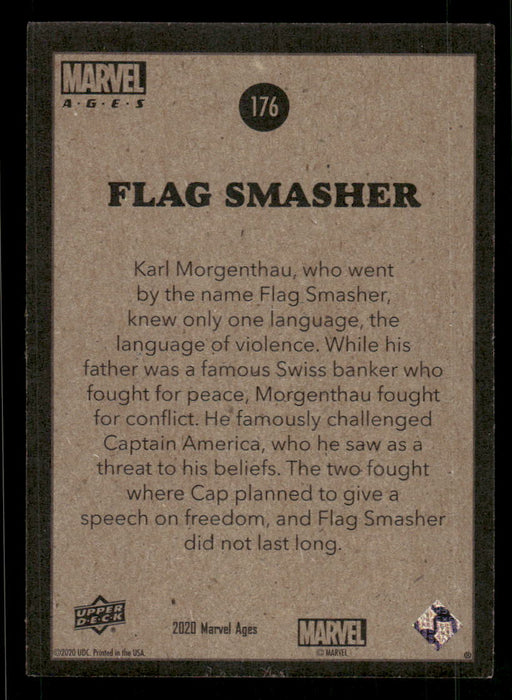 Flag Smasher 2020 Upper Deck Marvel Ages Base Back of Card