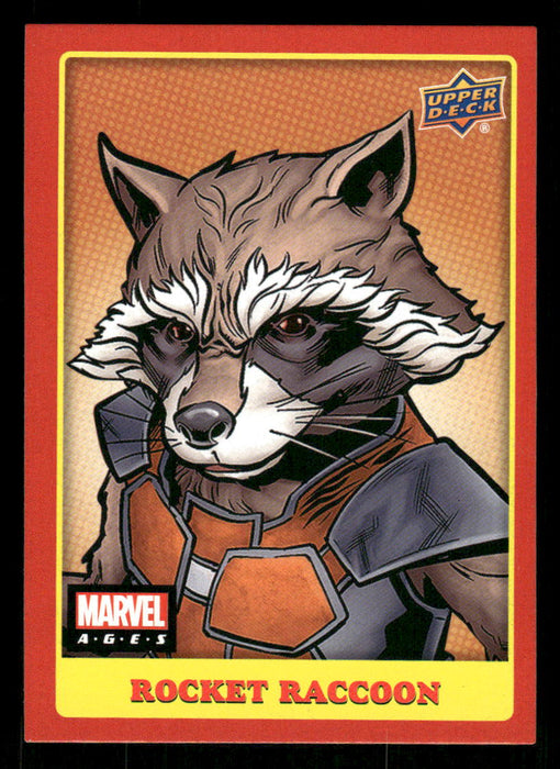 Rocket Raccoon 2020 Upper Deck Marvel Ages Base Front of Card