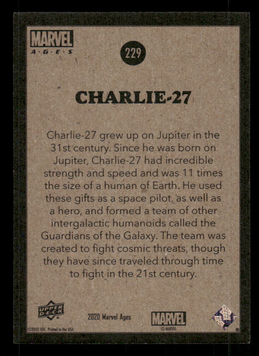 Charlie-27 2020 Upper Deck Marvel Ages Base Back of Card