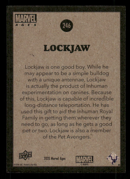 Lockjaw 2020 Upper Deck Marvel Ages Base Back of Card