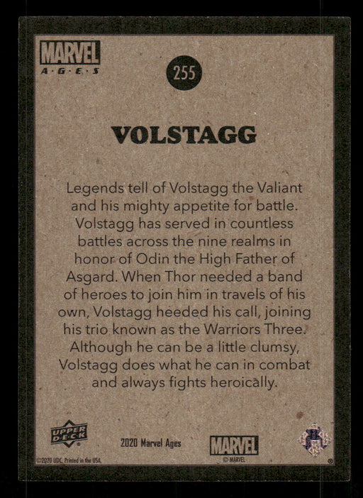 Volstagg 2020 Upper Deck Marvel Ages Base Back of Card