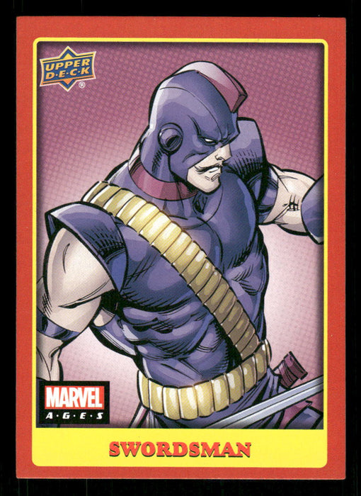 Swordsman 2020 Upper Deck Marvel Ages Base Front of Card