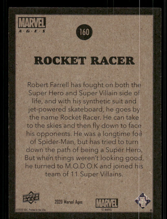 Rocket Racer 2020 Upper Deck Marvel Ages Base Back of Card