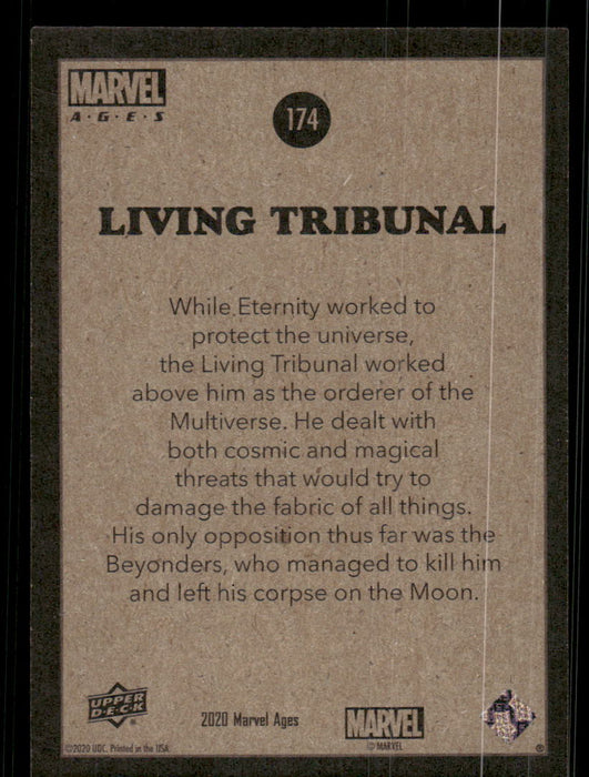 Living Tribunal 2020 Upper Deck Marvel Ages Base Back of Card