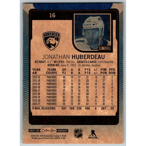 2021-22 O-Pee-Chee Blue Border (UD OPC) Jonathan Huberdeau Florida Panthers #16 - Collectible Craze America