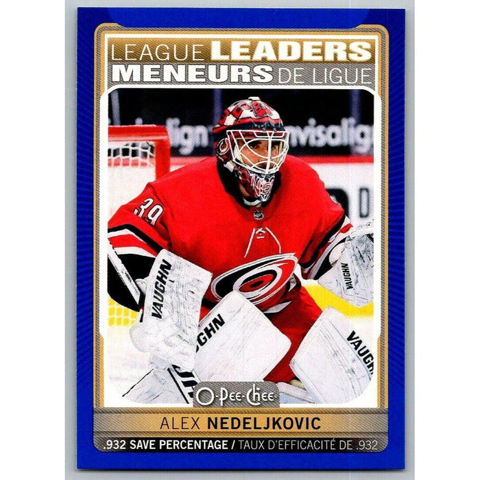 2021-22 O-Pee-Chee Blue Border (UD OPC) League Leaders Alex Nedeljkovic Carolina - Collectible Craze America