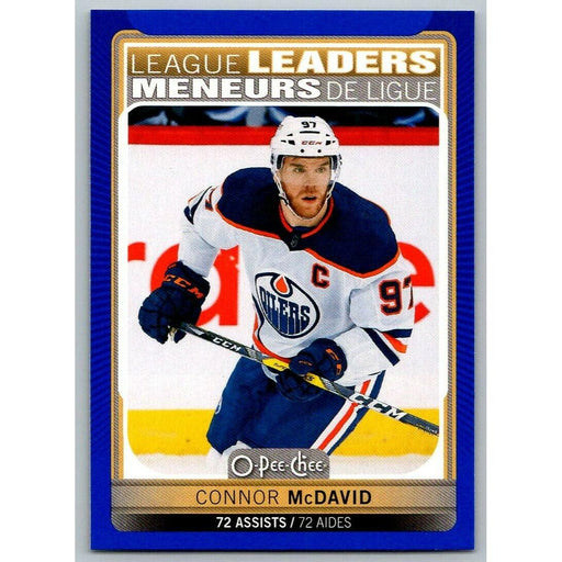 2021-22 O-Pee-Chee Blue Border (UD OPC) League Leaders Connor McDavid Edmonton - Collectible Craze America