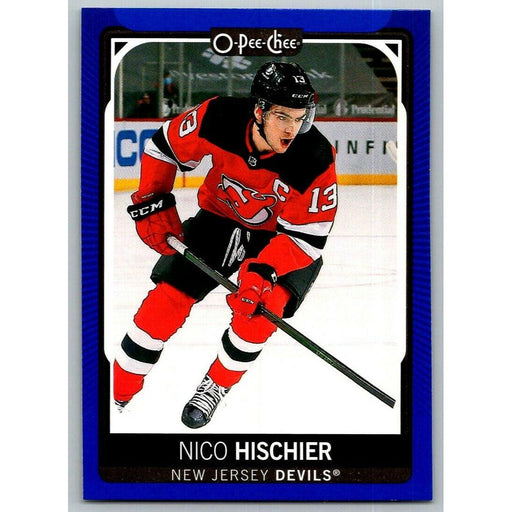 2021-22 O-Pee-Chee Blue Border (UD OPC) Nico Hischier New Jersey Devils #52 - Collectible Craze America