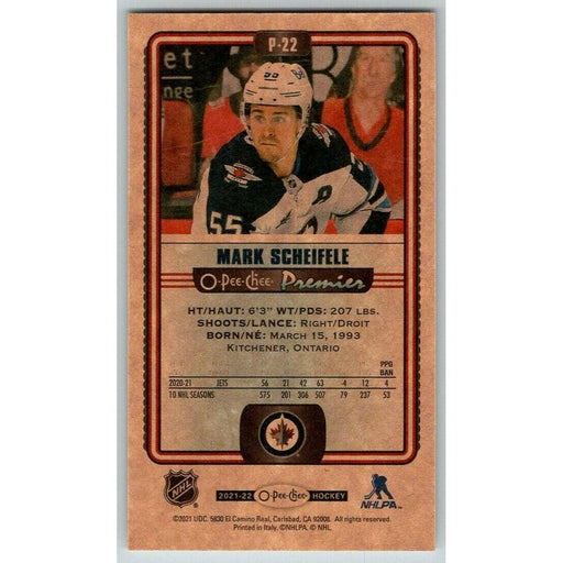 2021-22 O-Pee-Chee Premier Tallboys (Upper Deck OPC) Mark Scheifele Winnipeg - Collectible Craze America