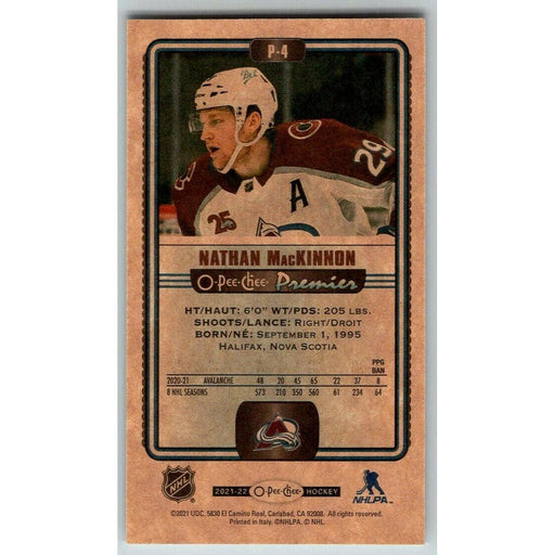 2021-22 O-Pee-Chee Premier Tallboys (Upper Deck OPC) Nathan MacKinnon Colorado - Collectible Craze America