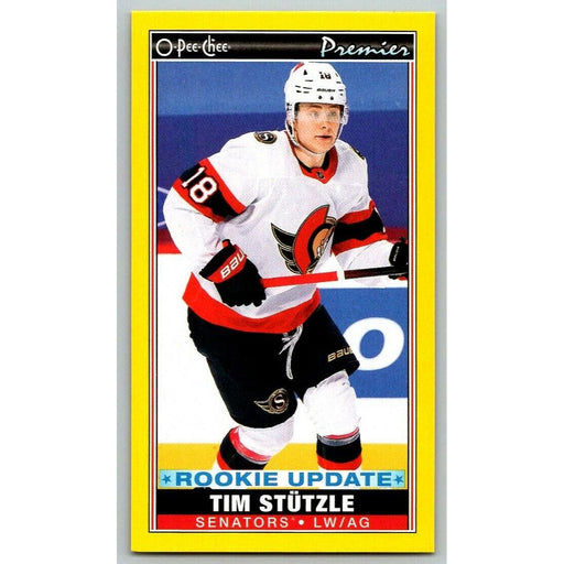 2021-22 O-Pee-Chee Premier Tallboys Yelllow Border (UD OPC) Tim Stutzle Ottawa - Collectible Craze America