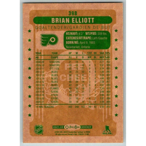 2021-22 O-Pee-Chee Retro (Upper Deck OPC) Brian Elliott Philadelphia Flyers #398 - Collectible Craze America