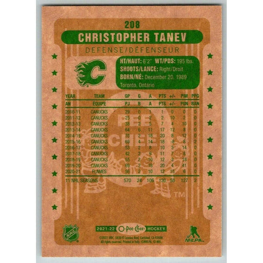 2021-22 O-Pee-Chee Retro (Upper Deck OPC) Christopher Tanev Calgary Flames #208 - Collectible Craze America