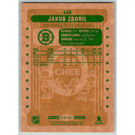 2021-22 O-Pee-Chee Retro (Upper Deck OPC) Jakub Zboril Boston Bruins #446 - Collectible Craze America