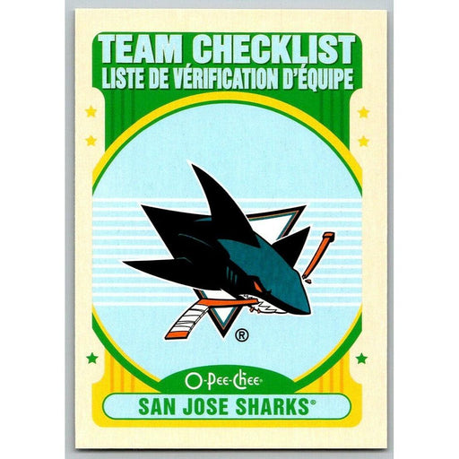 2021-22 O-Pee-Chee Retro (Upper Deck OPC) Team Checklist San Jose Sharks #574 - Collectible Craze America