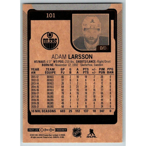 2021-22 O-Pee-Chee (Upper Deck OPC) Adam Larsson Edmonton Oilers #101 - Collectible Craze America