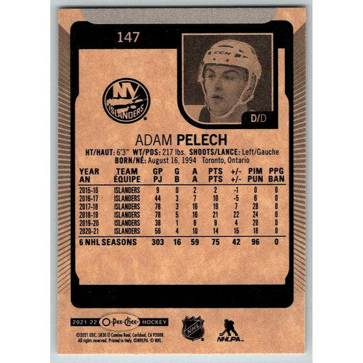 2021-22 O-Pee-Chee (Upper Deck OPC) Adam Pelech New York Islanders #147 - Collectible Craze America