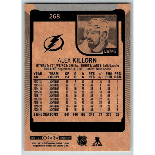 2021-22 O-Pee-Chee (Upper Deck OPC) Alex Killorn Tampa Bay Lightning #268 - Collectible Craze America