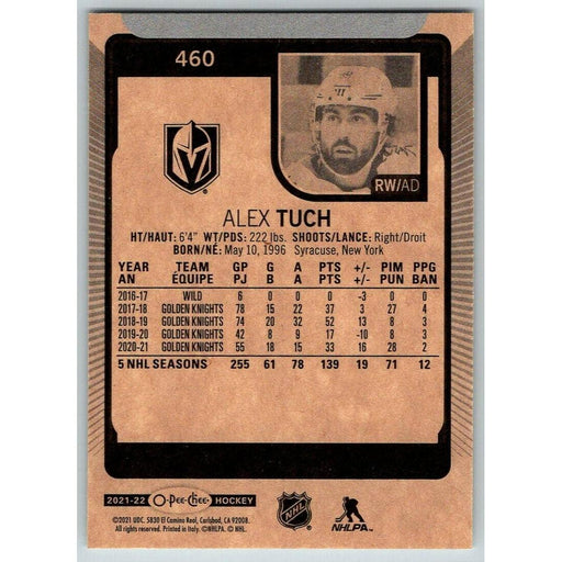 2021-22 O-Pee-Chee (Upper Deck OPC) Alex Tuch Vegas Golden Knights #460 - Collectible Craze America