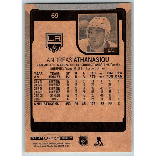 2021-22 O-Pee-Chee (Upper Deck OPC) Andreas Athanasiou Edmonton Oilers #69 - Collectible Craze America