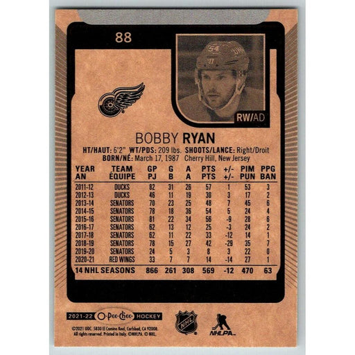 2021-22 O-Pee-Chee (Upper Deck OPC) Bobby Ryan Ottawa Senators #88 - Collectible Craze America