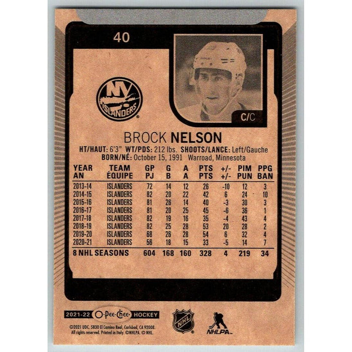 2021-22 O-Pee-Chee (Upper Deck OPC) Brock Nelson New York Islanders #40 - Collectible Craze America