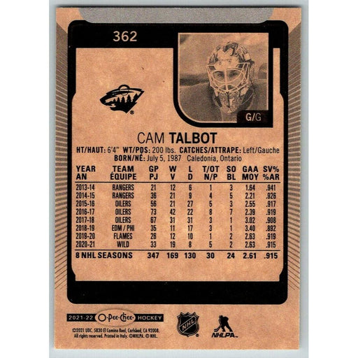 2021-22 O-Pee-Chee (Upper Deck OPC) Cam Talbot Calgary Flames #362 - Collectible Craze America