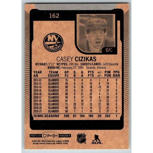 2021-22 O-Pee-Chee (Upper Deck OPC) Casey Cizikas New York Islanders #162 - Collectible Craze America