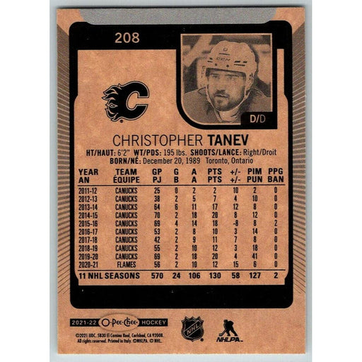 2021-22 O-Pee-Chee (Upper Deck OPC) Christopher Tanev Calgary Flames #208 - Collectible Craze America