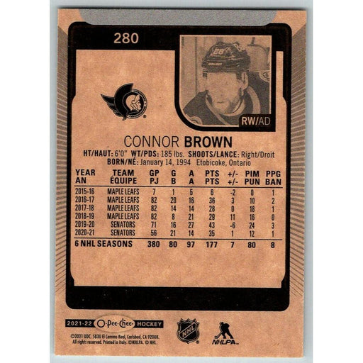 2021-22 O-Pee-Chee (Upper Deck OPC) Connor Brown Ottawa Senators #280 - Collectible Craze America