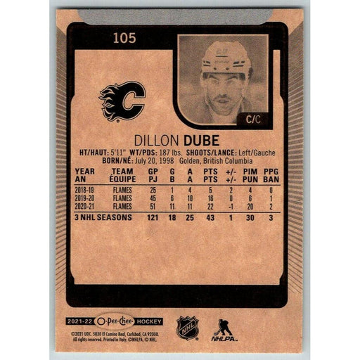 2021-22 O-Pee-Chee (Upper Deck OPC) Dillon Dube Calgary Flames #105 - Collectible Craze America