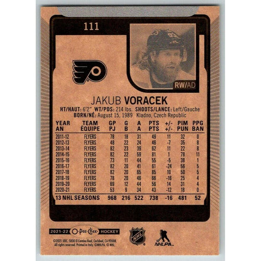 2021-22 O-Pee-Chee (Upper Deck OPC) Jakub Voracek Philadelphia Flyers #111 - Collectible Craze America