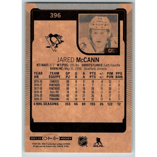2021-22 O-Pee-Chee (Upper Deck OPC) Jared McCann Pittsburgh Penguins #396 - Collectible Craze America